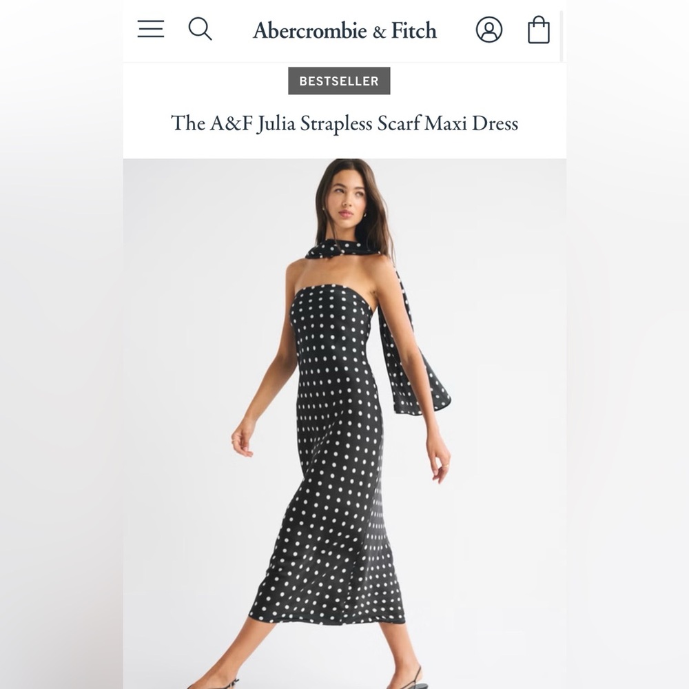 The A&F Julia Strapless Scarf Maxi Dress